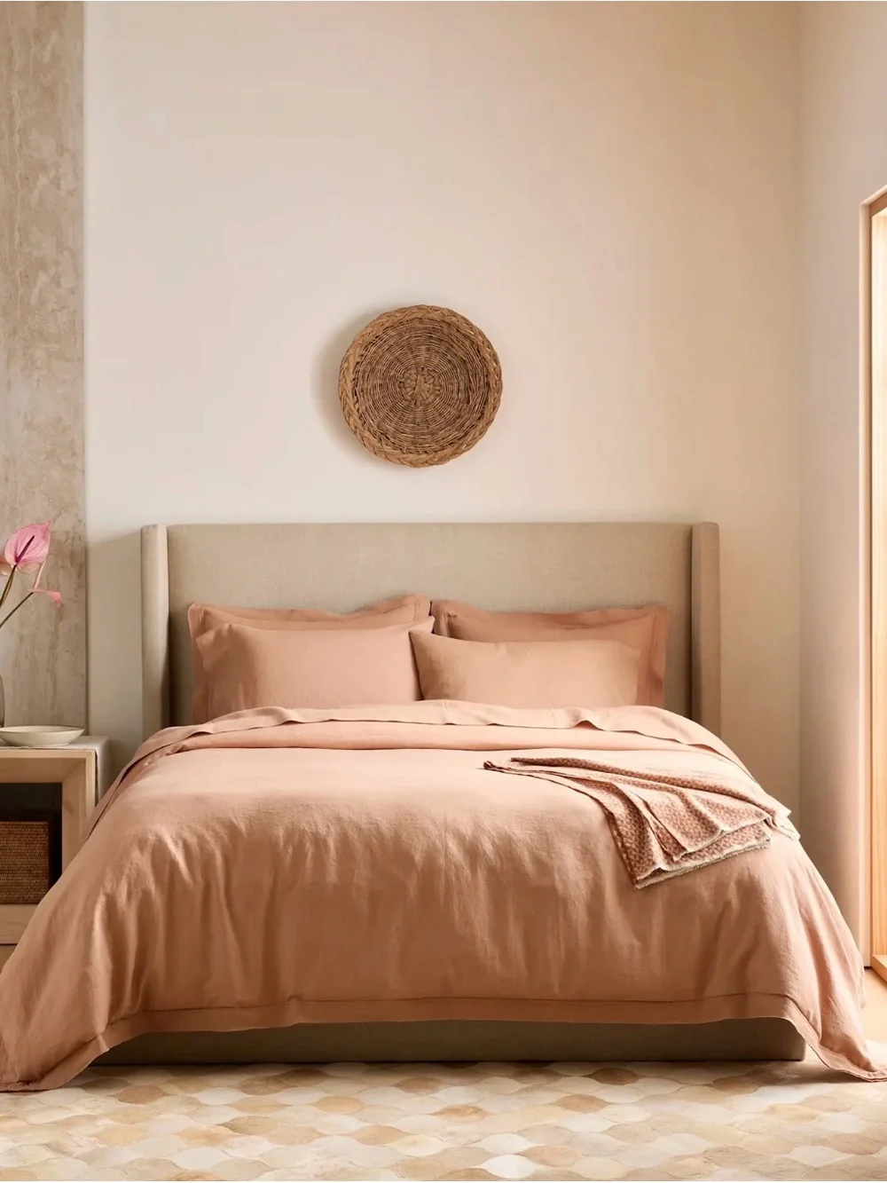Quince European Linen Duvet Cover Set Full/Queen Desert Sunset 100% Linen